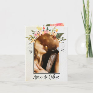 Invitation Joli romantique arc floral Script 2 Mariage photo