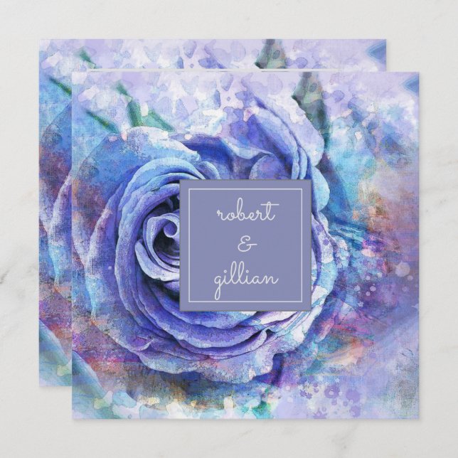 Invitation Joli Rose aquarelle (Devant / Derrière)