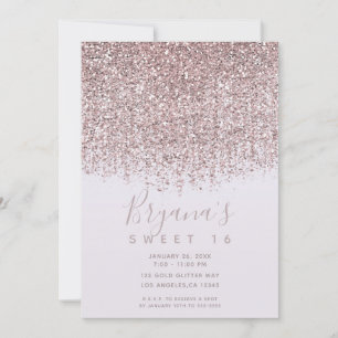 Invitation Joli rose brillant Parties scintillant Douce 16 Pa