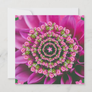 Invitation Joli rose violet vert Jardin Fleurs Noël