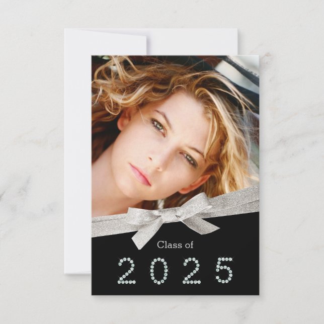 Invitation Joli Ruban Diamond Classe de 2025 Graduation (Devant)
