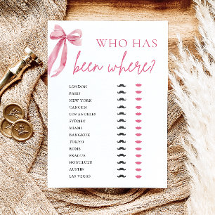 Invitation Joli ruban rose moderne qui a été où jeu