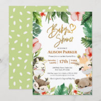 Joli Safari rose Floral Baby shower de verdure