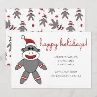 Joli Singe Sock Avec Santa Hat Fêtes de Noël