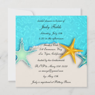 Invitation Joli Starfish Summer Beach Fête des mariées Invita
