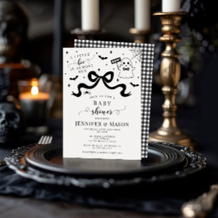 Invitation Joli Stylish Petit Boo Ghost Bow Baby Boy Douche