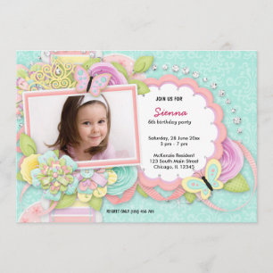 Invitation Joli thème d'anniversaire