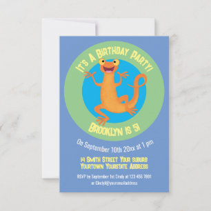 Invitation Joli triton orangé joyeux