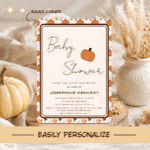 Jolie Baby Shower Automne Citrouille Genre Neutre