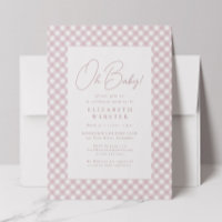 Jolie baby shower simple rose à carreaux pour fill