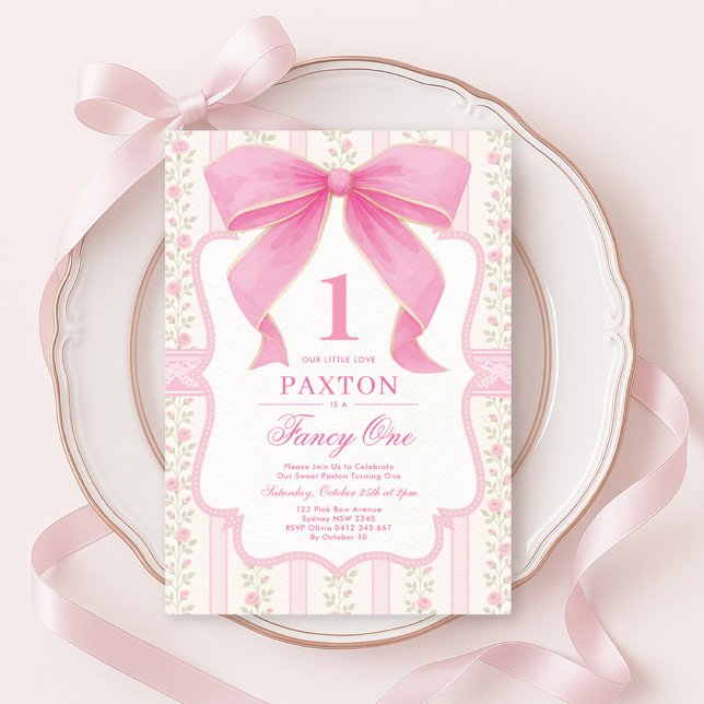 Invitation Jolie Bow rose Fancy One Love Shack 1er Anniversai (Créateur téléchargé)