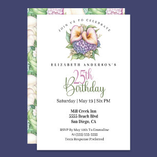 Invitation Jolie calla lily pastel pour 25e anniversaire