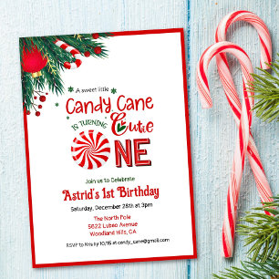 Invitation Jolie Canne à Sucre Premier Anniversaire