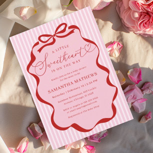 Invitation Jolie Chérie Fille Baby Shower Saint-Valentin