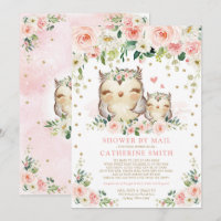 Jolie Chouette rose et or Baby shower par la poste