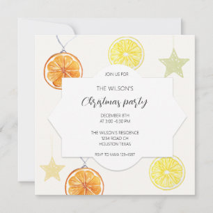 Invitation Jolie Décoration De Vacances Citron Et Oranges