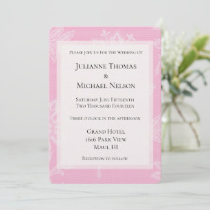 Invitation Jolie dentelle blanche rose Floral Mariage romanti