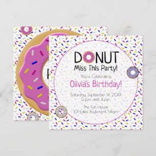 Invitation Jolie Donut Colorée Mlle Cette Fête Sprinkes