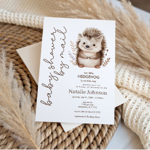 Invitation Jolie Douce Petite Fête de Bébé Hérisson par Courr