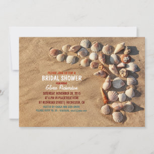 Invitation jolie douche nuptiale colorée sur la plage de coqu