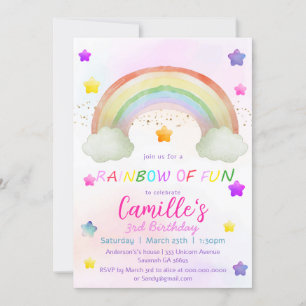 Invitation Jolie étoile arc-en-ciel