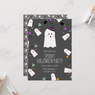 Invitation Jolie Fantôme Halloween Anniversaire Costume Sorci
