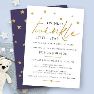 Invitation Jolie fête bébé Twinkle Twinkle Little Star