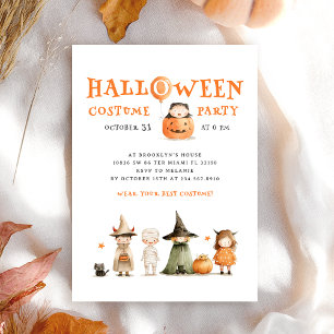 Invitation Jolie fête Citrouille d'Halloween pour enfants