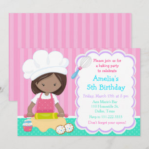 Invitation Jolie Fête d'Anniversaire Africaine Américaine
