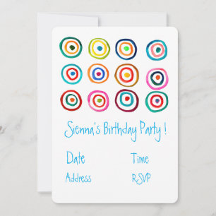 Invitation Jolie fête d'anniversaire aux filles blanches et c