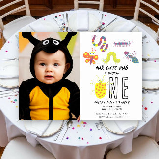 Invitation Jolie Fête d'anniversaire de 1 an pour les enfants
