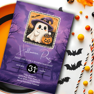 Invitation Jolie fête d'anniversaire de fantôme d'Halloween