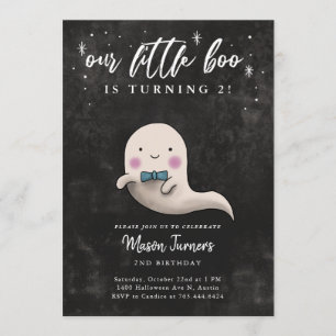 Invitation Jolie fête d'anniversaire de Ghost Boy Halloween