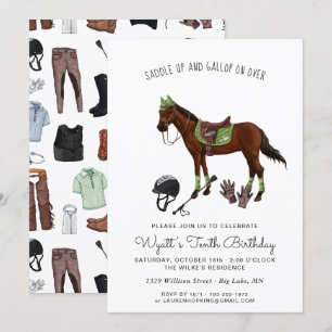 Invitation Jolie fête d'anniversaire de jockey sur glace