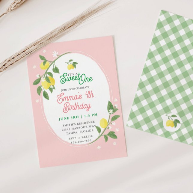 Invitation Jolie fête d'anniversaire sur le thème des citrons (Créateur téléchargé)