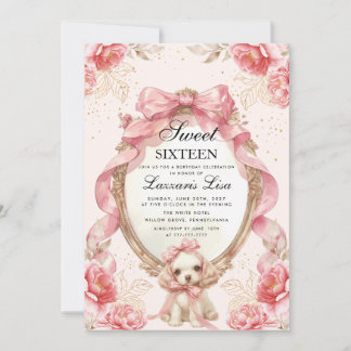 Invitation Jolie fête de chien Floral Anniversaire Sweet Seiz