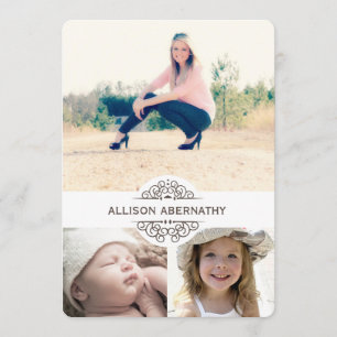 Invitation Jolie fête de graduation photo d'hier et d'aujourd