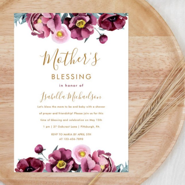 Invitation Jolie fête de la bénédiction de la mère chrétienne (Créateur téléchargé)