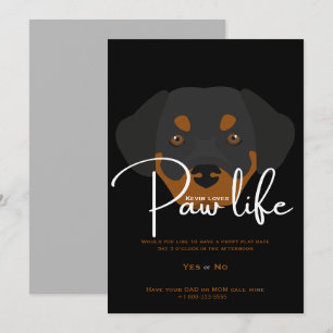 Invitation Jolie fête de la vie du chien chiot