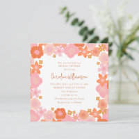 Jolie Fête de Mariage avec Bordure Florale Rose et
