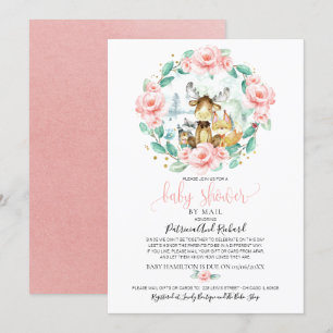 Invitation Jolie Fête de Naissance Florale de la Forêt par Co