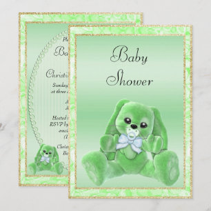 Invitation Jolie Fête de Naissance Lapin aux Oreilles Tombant