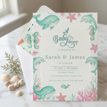 Jolie Fête de Naissance sous l'Océan Aquarelle