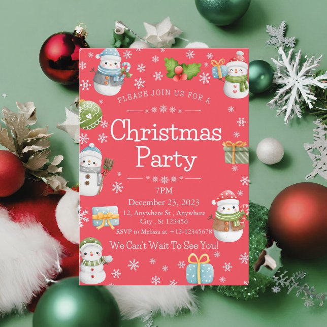 Invitation Jolie fête de Noël des motoneiges d'hiver (Créateur téléchargé)
