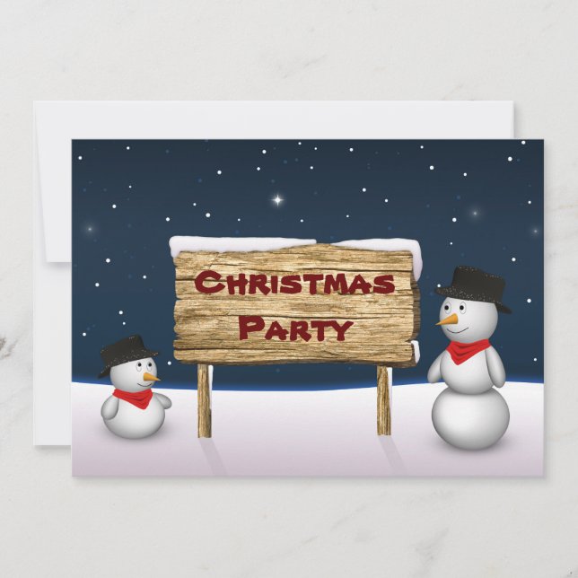 Invitation Jolie fête de Noël des Snowmen (Devant)