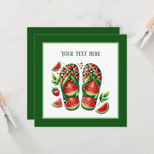 Invitation Jolie fête de plage à flip flop de pastèque