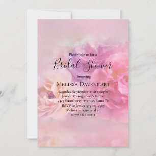 Invitation Jolie Fête des mariées d'oeillets rose et blanc