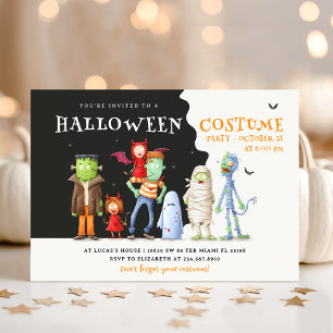 Invitation Jolie fête du costume d'Halloween enfants