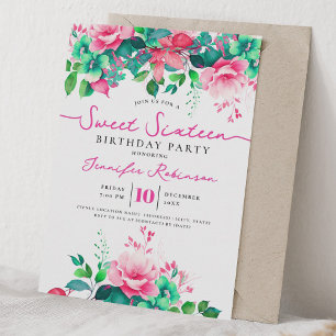 Invitation Jolie Fête Fleurie de Printemps pour Douze Ans Ann