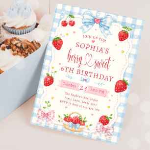 Invitation Jolie Fête Sucrée aux Fruits 6ème Anniversaire Fra